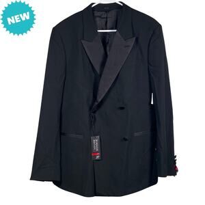 J. Ferrar Tuxedo Jacket Mens 44 Reg Black Slim Fit Evening Edition Blazer NEW
